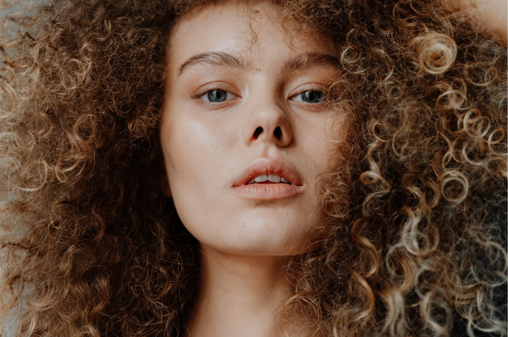 Closeup of woman's face.